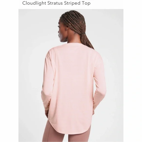 Athleta Cloudlight Stratus Striped Top - Pink NWT SZ 1X - Picture 4 of 14